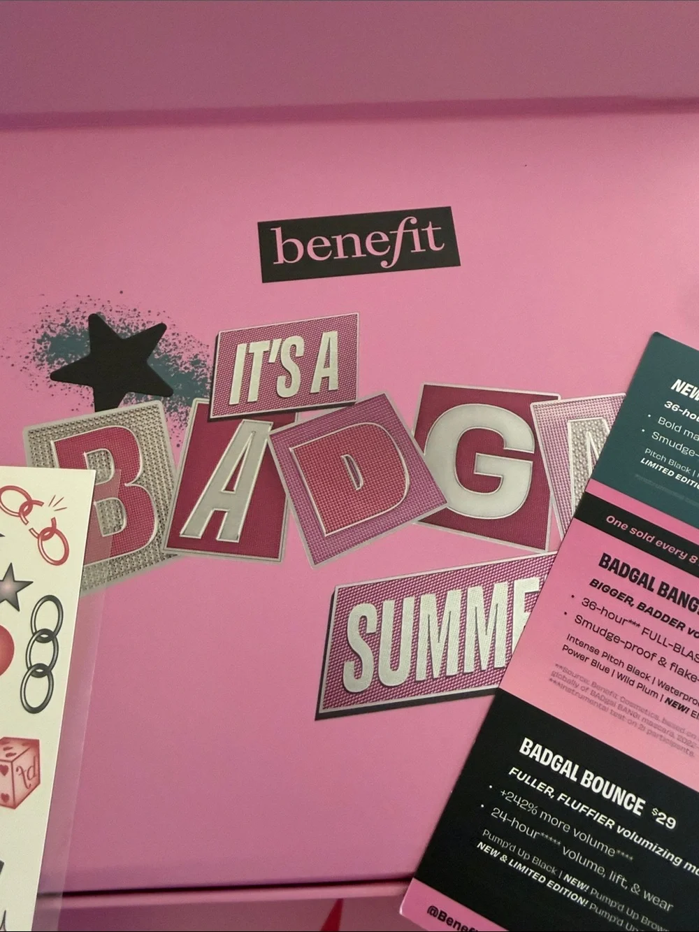 New Benefit BadGal bang mascara and hype liner PR box